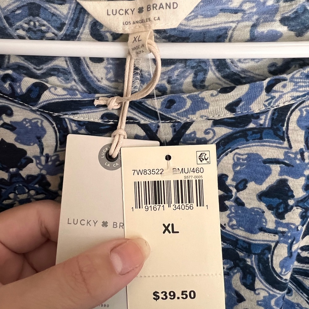 Lucky Brand Blue and White Long Sleeve Top - Picture 2 of 7